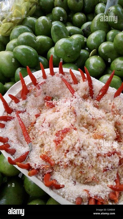 Mangoes with Chili Salt .